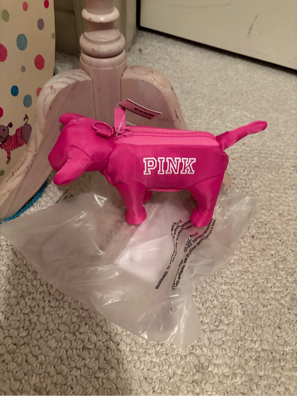 PINK Victoria's Secret Bright Pink Dog tote nwt
